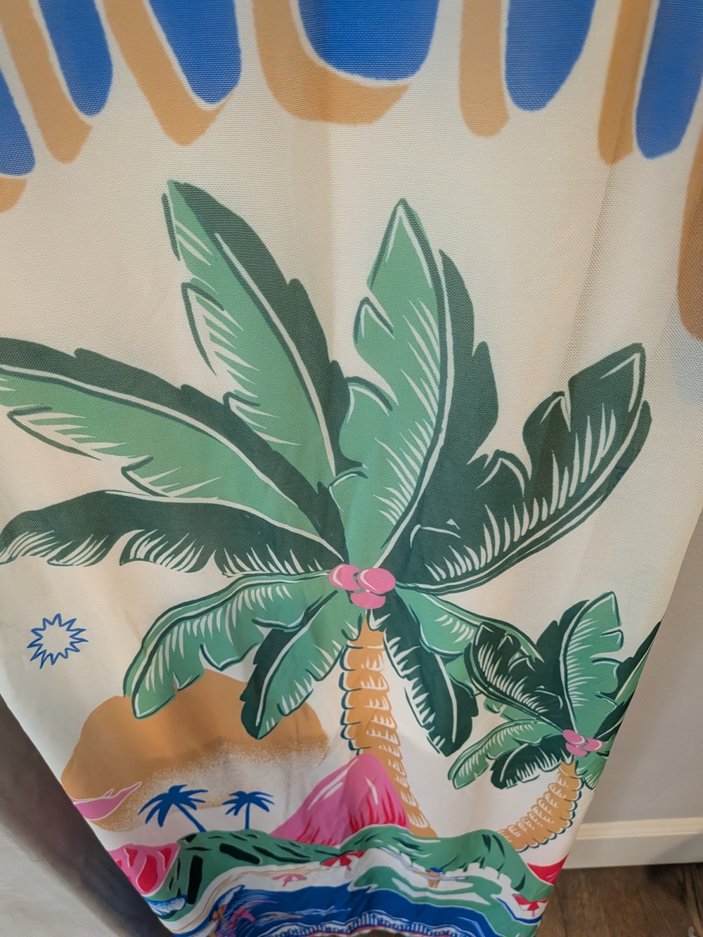 Anthropologie Farm Rio Graphic Mesh Midi Dress Size L NWT 🌴🌞 - Picture 5 of 8